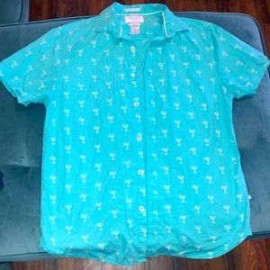 Men’s Light Sky Blue Martini Button-Down Shirt